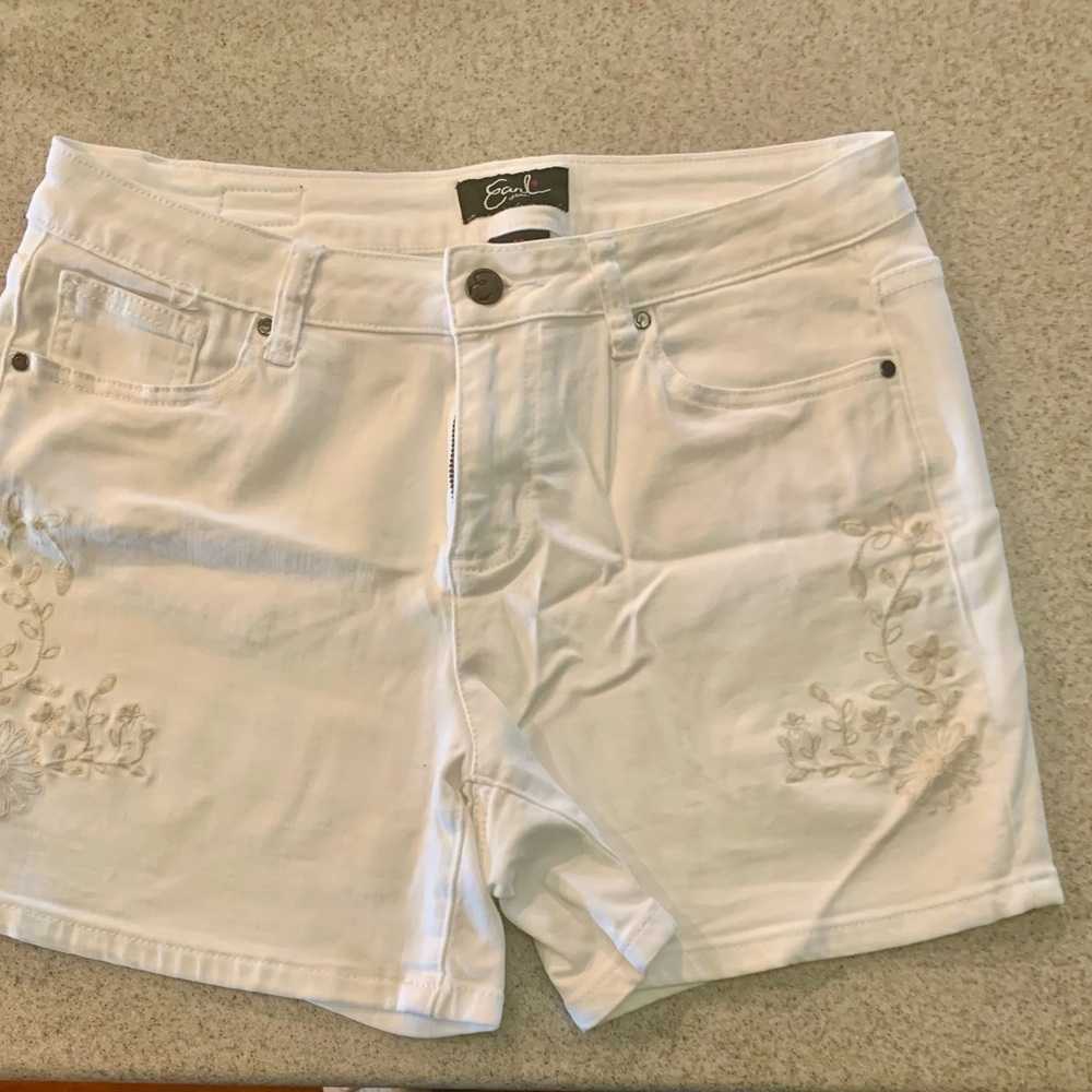 White Embroidered with Beige flowers, just Beautiful Detail